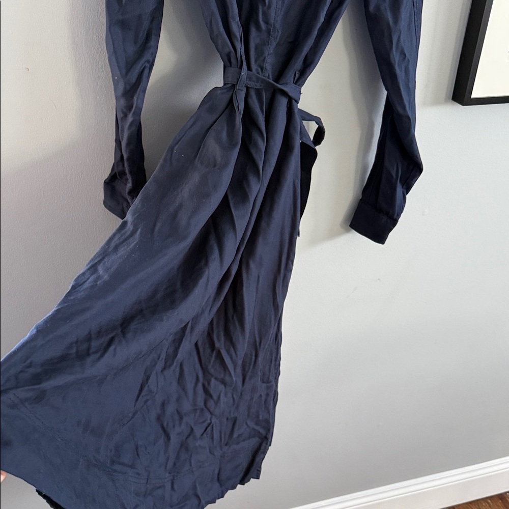Banana Republic Midi Shirtdress in Preppy Navy, Size S - Picture 4 of 9